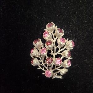 Vintage Sarah Coventry Rhinestone Brooch Wisteria 1962 Pink & Purples